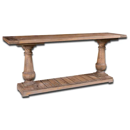 Stratford Weathered Console Table with Columns